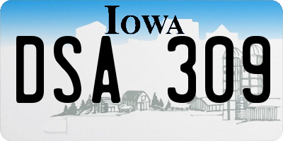 IA license plate DSA309