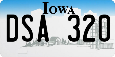 IA license plate DSA320