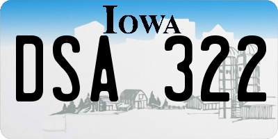 IA license plate DSA322