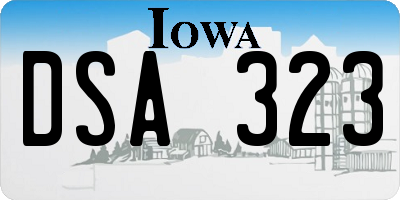 IA license plate DSA323