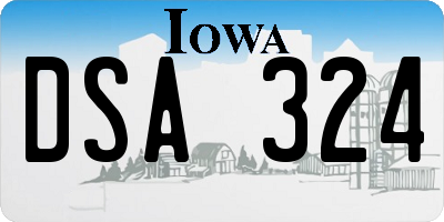IA license plate DSA324
