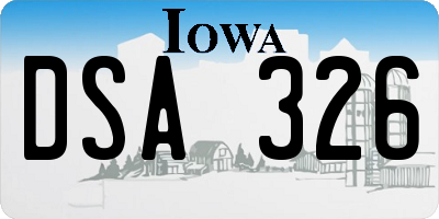 IA license plate DSA326