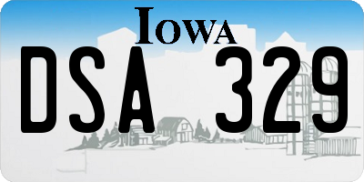 IA license plate DSA329