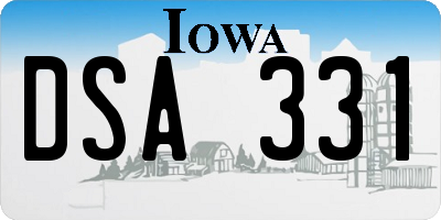 IA license plate DSA331