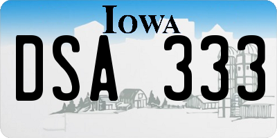 IA license plate DSA333