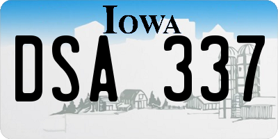 IA license plate DSA337