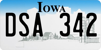 IA license plate DSA342