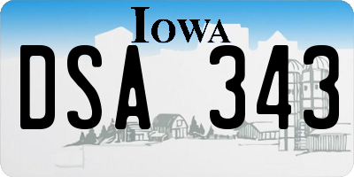 IA license plate DSA343