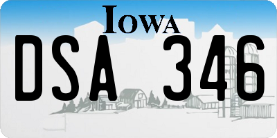 IA license plate DSA346