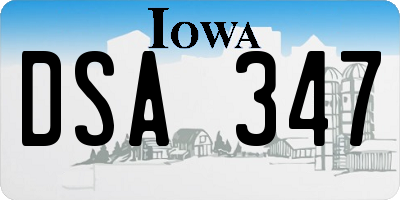 IA license plate DSA347