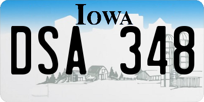 IA license plate DSA348