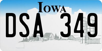 IA license plate DSA349