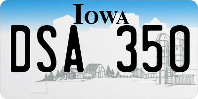 IA license plate DSA350