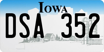 IA license plate DSA352