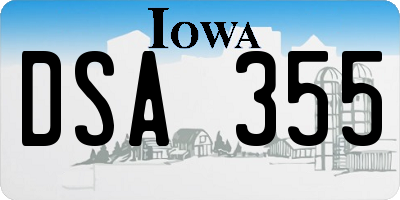 IA license plate DSA355