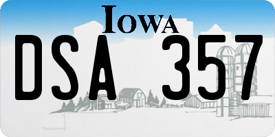 IA license plate DSA357