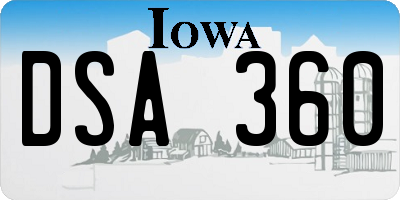 IA license plate DSA360