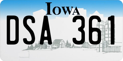 IA license plate DSA361
