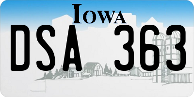 IA license plate DSA363