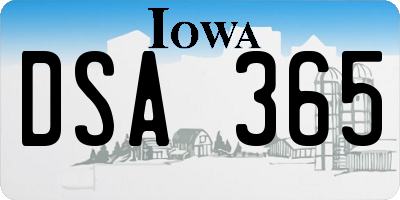 IA license plate DSA365
