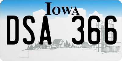 IA license plate DSA366
