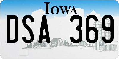 IA license plate DSA369