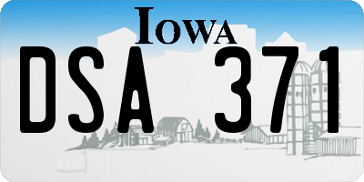 IA license plate DSA371