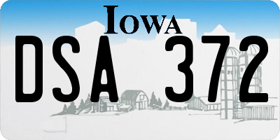 IA license plate DSA372