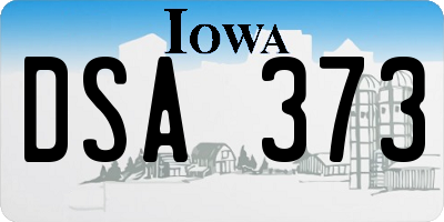 IA license plate DSA373