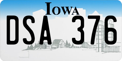 IA license plate DSA376
