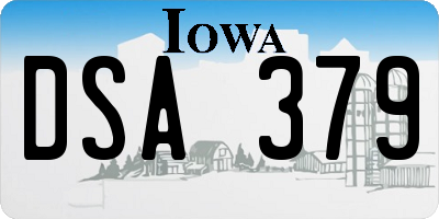 IA license plate DSA379