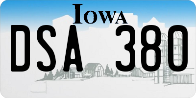IA license plate DSA380