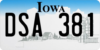 IA license plate DSA381