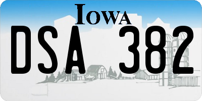 IA license plate DSA382