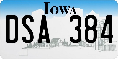 IA license plate DSA384