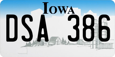 IA license plate DSA386