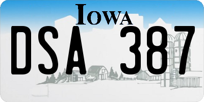 IA license plate DSA387
