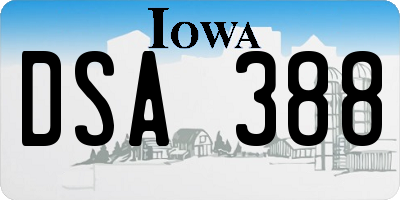IA license plate DSA388