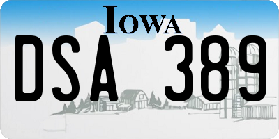 IA license plate DSA389