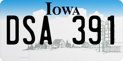 IA license plate DSA391