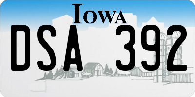 IA license plate DSA392