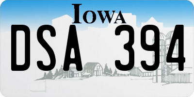 IA license plate DSA394