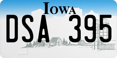IA license plate DSA395