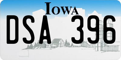 IA license plate DSA396