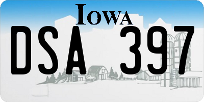 IA license plate DSA397