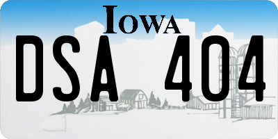 IA license plate DSA404