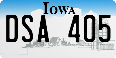 IA license plate DSA405
