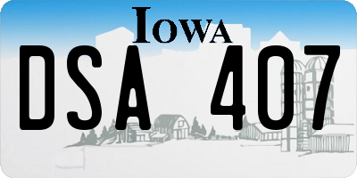IA license plate DSA407