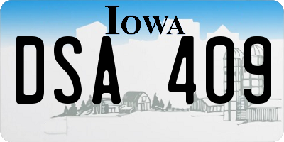 IA license plate DSA409