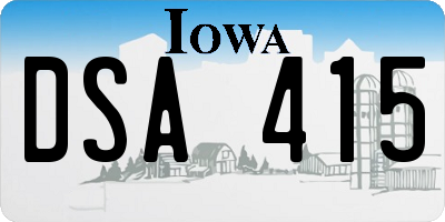 IA license plate DSA415